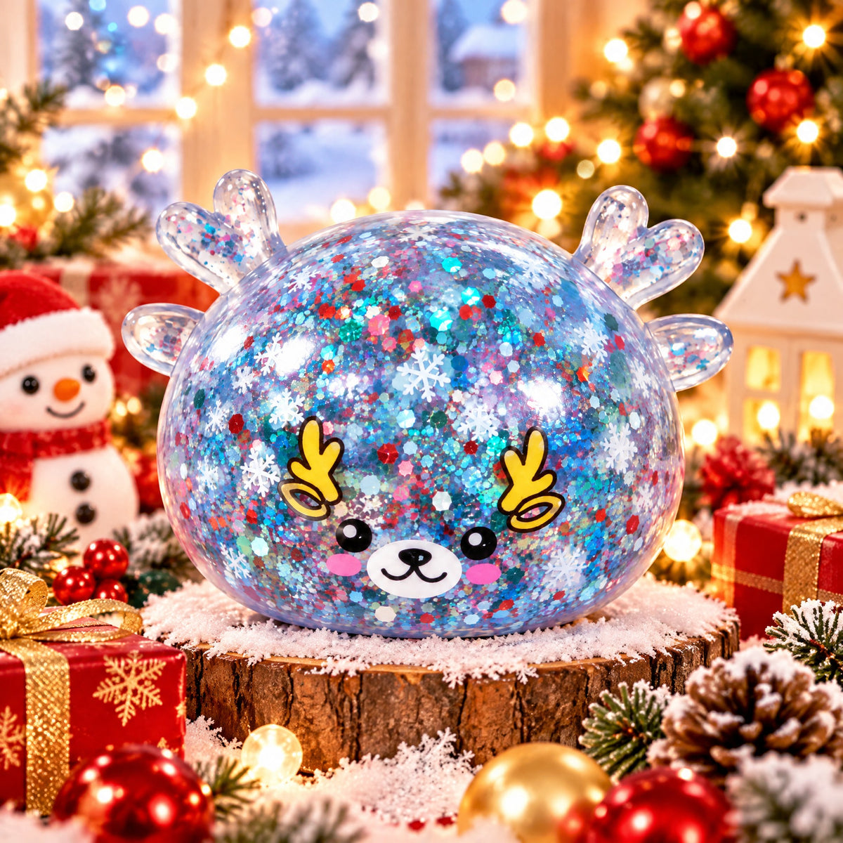 Christmas Squishy Blue Reindeer